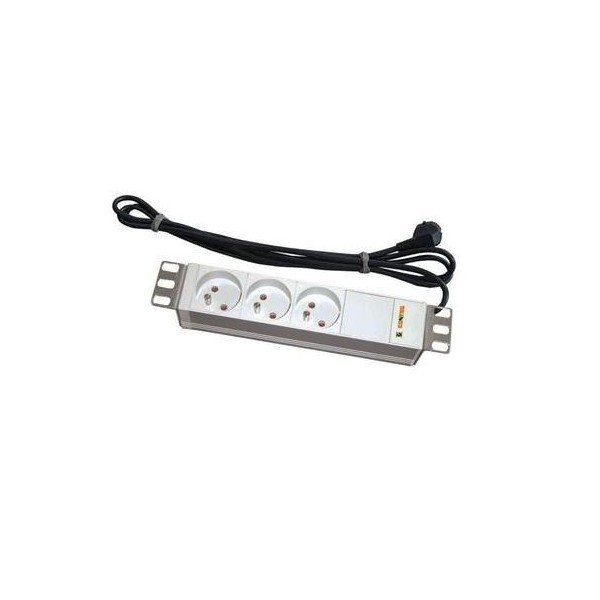 Tomada elétrica para painel 10", 3x230V, 1U