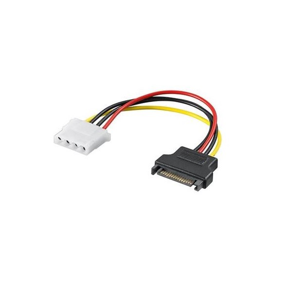 Adaptador alimentação SATA Macho - Molex 5.25" Fêmea 17cm