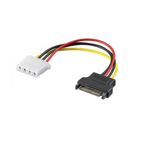 Adaptador alimentação SATA Macho - Molex 5.25" Fêmea 17cm