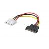 Adaptador alimentação SATA Macho - Molex 5.25" Fêmea 17cm