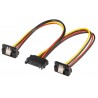 Cabo/Adaptador alimentação Y SATA 1x macho to 2x fêmea 90°