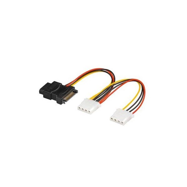 Cabo Y alimentação HDD Serial ATA, 3x 5,25" fêmea, 15cm