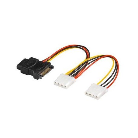 Cabo Y alimentação HDD Serial ATA, 3x 5,25" fêmea, 15cm