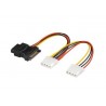 Cabo Y alimentação HDD Serial ATA, 3x 5,25" fêmea, 15cm