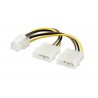 Adaptador cabo de alimentação PCI-E p/ placa gráfica 5.25" Molex - 6 pinos