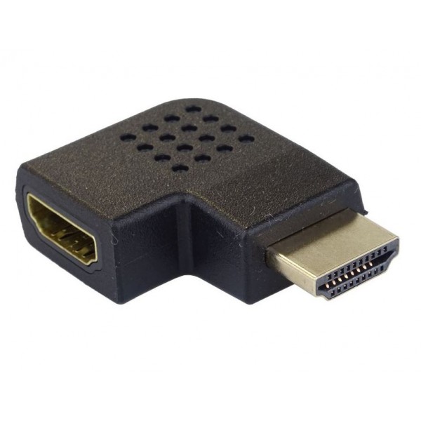Adaptador HDMI Fêmea/Macho, ângulo 90º (esquerda)