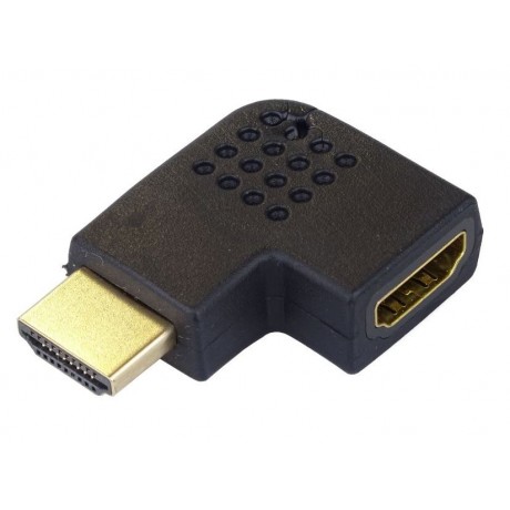 Adaptador HDMI Fêmea/Macho, ângulo 90º (direita)