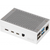 Caixa para Raspberry Pi 4 em alumínio - prateado - JOY-IT
