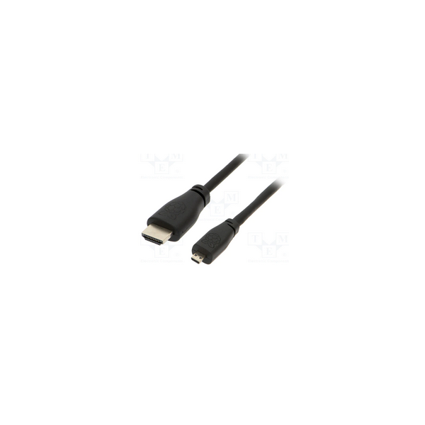 Cabo HDMI 2.0 p/ Raspberry Pi 4 oficial, macho tipo A «» macho micro-HDMI - preto - 2.0m - Raspberry Pi