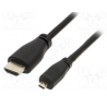 Cabo HDMI 2.0 p/ Raspberry Pi 4 oficial, macho tipo A «» macho micro-HDMI - preto - 2.0m - Raspberry Pi