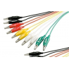 Conjunto 10 fios coloridos com pinças crocodilo isoladas 48cm