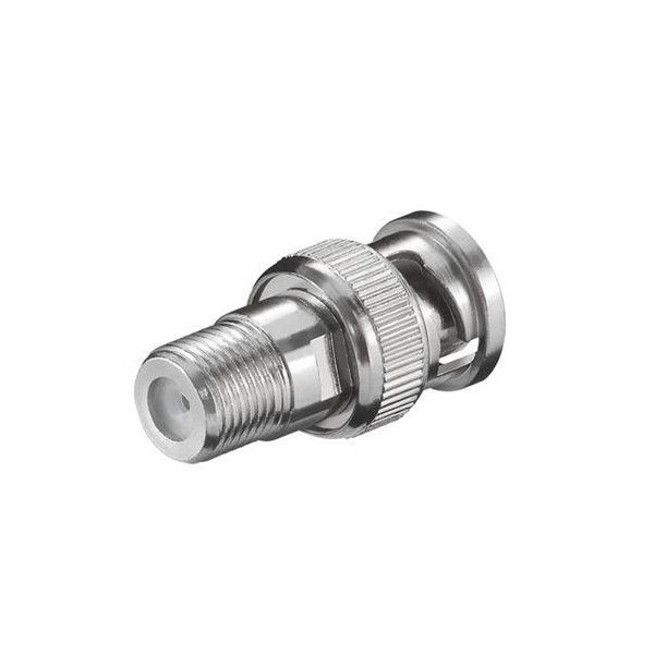 Adaptador BNC macho - F conector femêa
