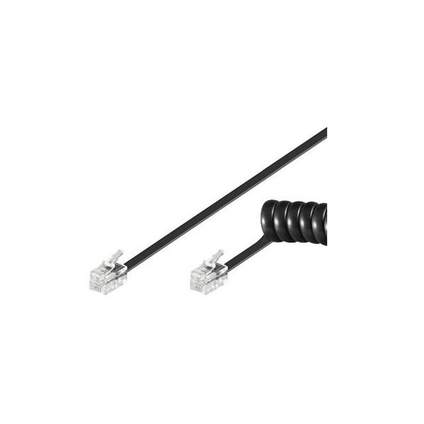 Cabo Telefone RJ10 Espiral 4mt - Preto