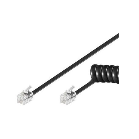 Cabo Telefone RJ10 Espiral 4mt - Preto