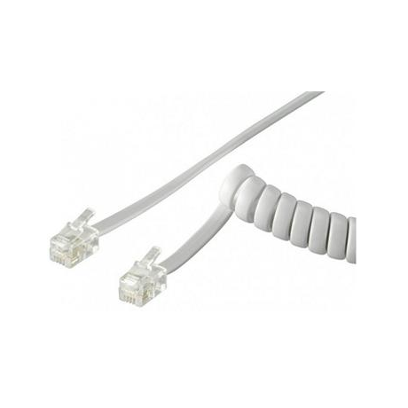 Cabo Telefone RJ10 Espiral 4mt - Branco