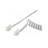 Cabo Telefone RJ10 Espiral 4mt - Branco