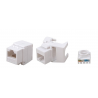Conetor Keystone jack RJ45 Cat.6 Mini tooless c/sup. cabo branco