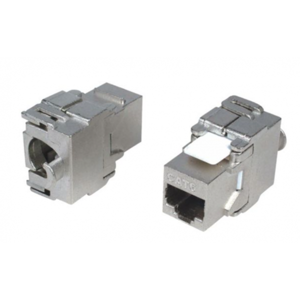 Conetor Keystone jack RJ45 Cat.6 toolless c/sup.branco