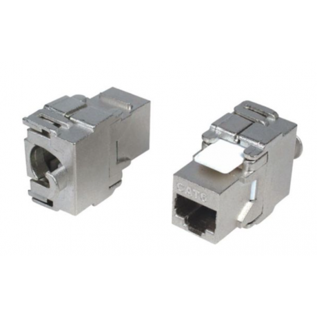Conetor Keystone jack RJ45 Cat.6 toolless c/sup.branco
