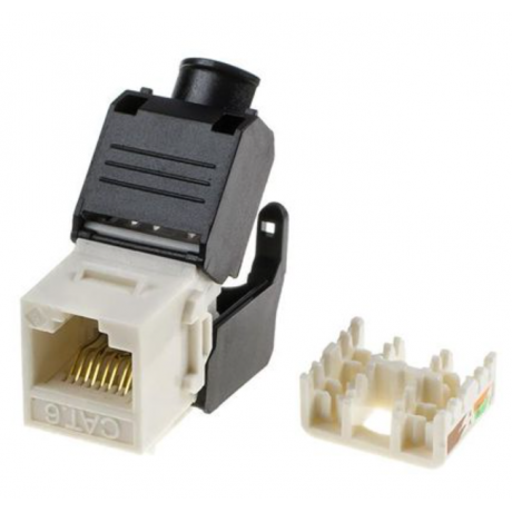 Conetor Keystone jack RJ45 UTP Cat.6 toolless branco