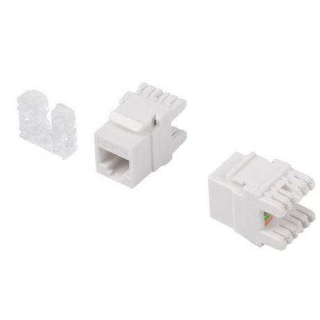 Conetor Keystone RJ45 180º UTP Cat.6 branco