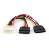 Cabo alimentação Molex 4pin - 2x SATA