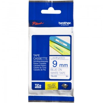 Fita laminada, texto azul...