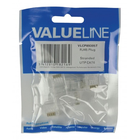Ficha Rj45 Cat. 6 UTP 10 unid