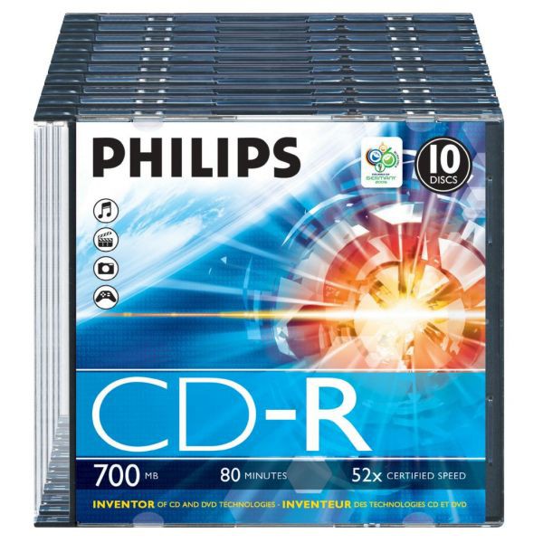 Philips CD-R 80Min 700MB 52x Slim Case