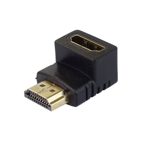 Adaptador HDMI - HDMI M/F 90º Gold