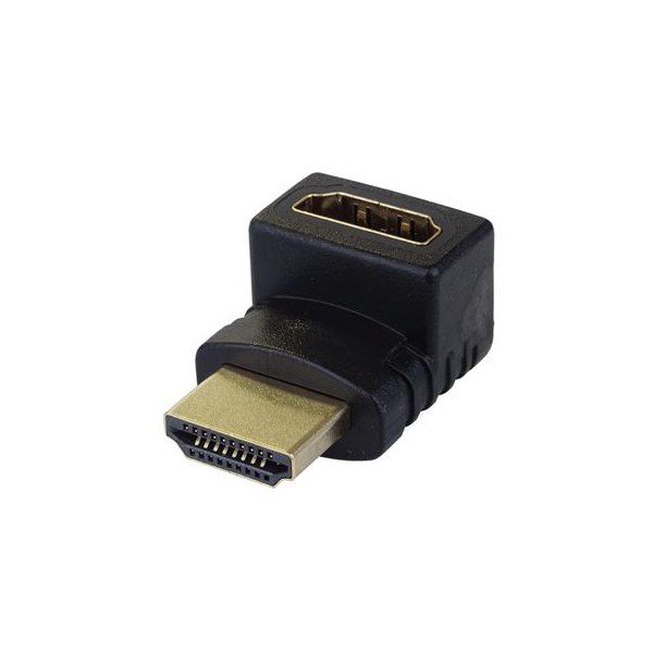 Adaptador HDMI - HDMI M/F 90º Gold
