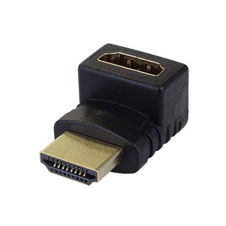 Adaptador HDMI - HDMI M/F 90º Gold