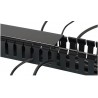 Painel frontal 19" guia cabos plástico preto