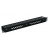 Painel frontal 19" organizador de cabos 1U