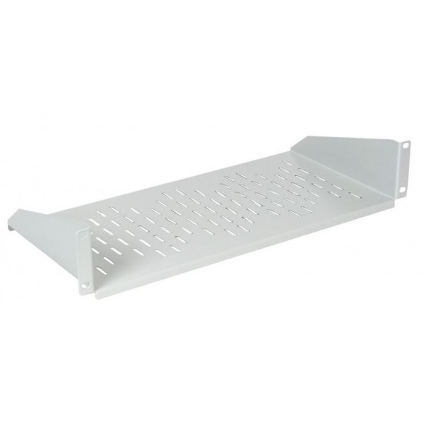 Prateleira perfurada para rack 19" 2U cinzenta