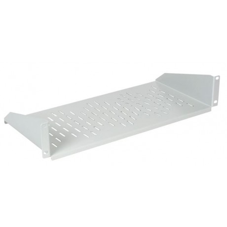 Prateleira perfurada para rack 19" 2U cinzenta