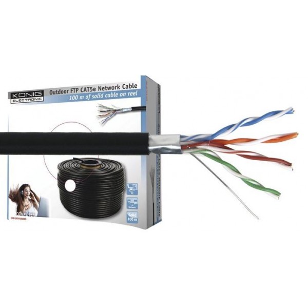 Cabo de rede Cat5E Exterior 100m